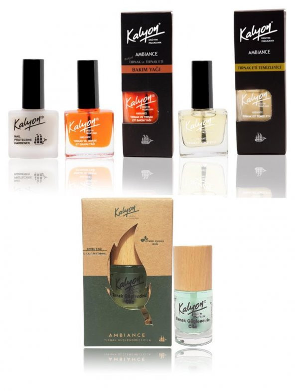 Kalyon Tırnak Sertleştirici+Bakım Yağı+Eti Temizleyici+Kalyon Bitkisel Tırnak Güçlendirici Cila 11 Ml ürün görseli