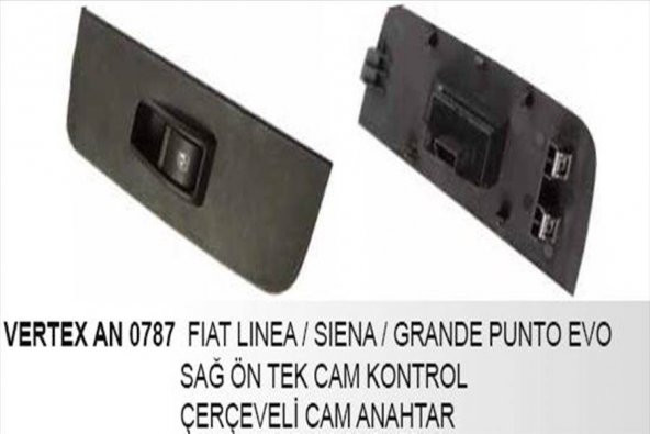 DD-AN-0787-CAM KALDIRMA ANAHTARI TEKLİ SAĞ FIAT SIENA/LINEA ÇERÇEVELİ