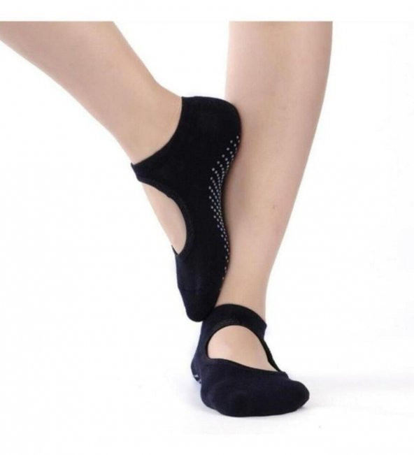 2 li paket Üstü Açık Kaydırmaz Taban Silikonlu Kısa Yoga Ve Pilates Çorabı - 5