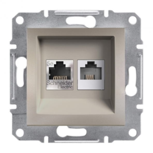Schneider Asfora RJ45 CAT6 UTP RJ11,Bronz EPH5200169 (ÇERÇEVESİZ)