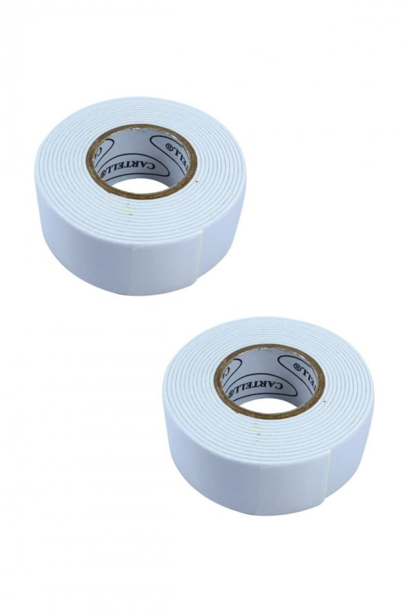 Cartell 2 Adet Çift Taraflı Yapıştırma Köpük Bantı (25mm X 2mt)-tablo Asmak Şerit