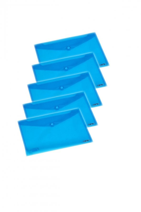 Noki A4 Mavi Şeffaf Çıtçıtlı Zarf Dosya 5 Adet ürün görseli