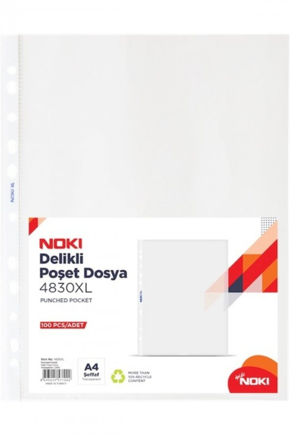Noki Poşet Şeffaf Dosya Xl 100 Lük - 1