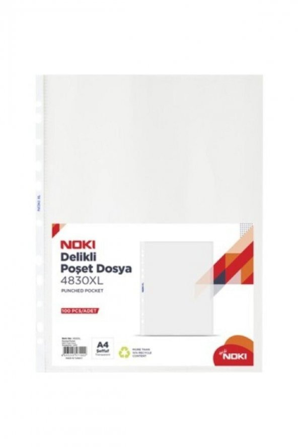 Noki Şeffaf Delikli 4830xl Poşet Dosya ( Föy Dosya ) 100 Adet