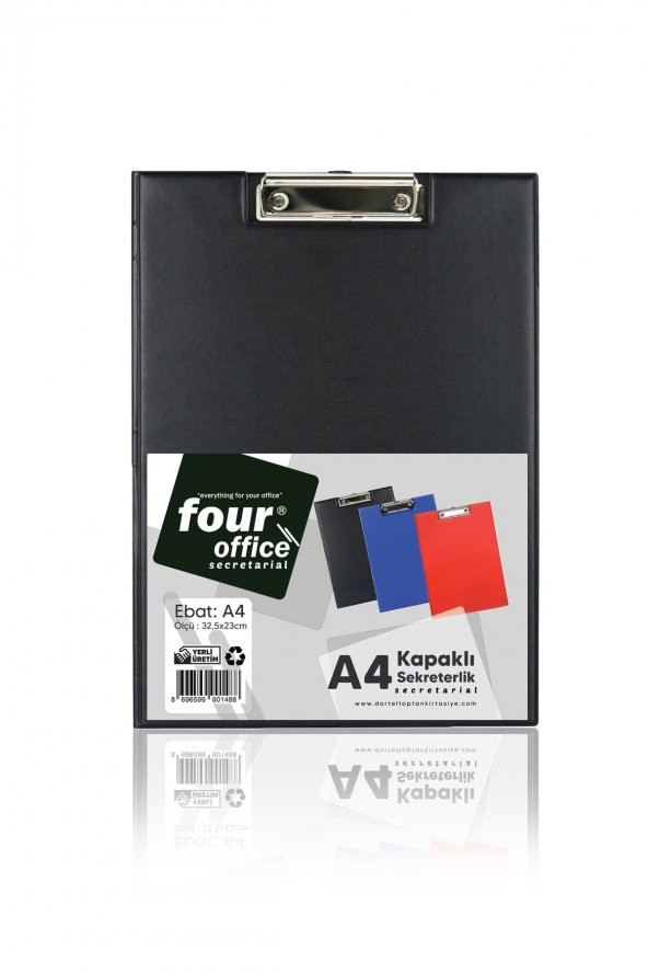 Four Office Siyah A4 Kapaklı Sekreterlik