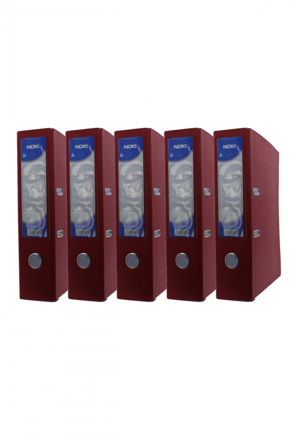 Noki Geniş Plastik Klasör (56411-080) Kırmızı 5 Li Paket