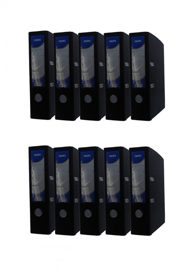 Noki Geniş Plastik Klasör (56411-190) Siyah 10 Lu Paket