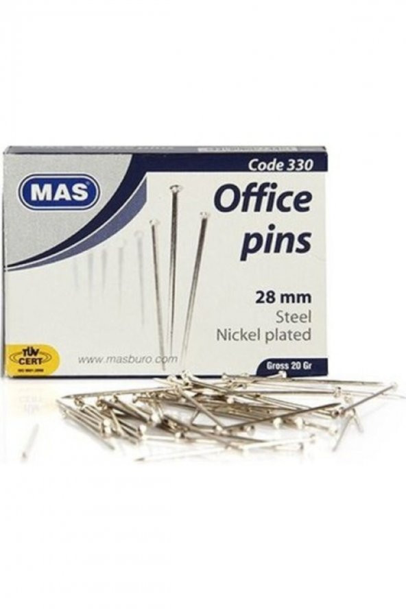 Mas Çelik Toplu Iğne 28mm 20gr Kod:330