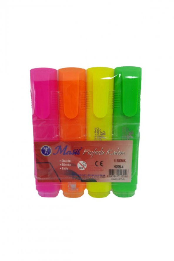 Masis Fosforlu Kalem 4 Renk Takım