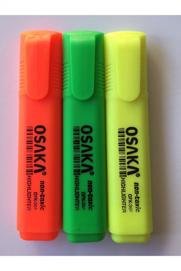 Osaka Fosforlu Kalem Seti 3lü Fosforlu Renkler