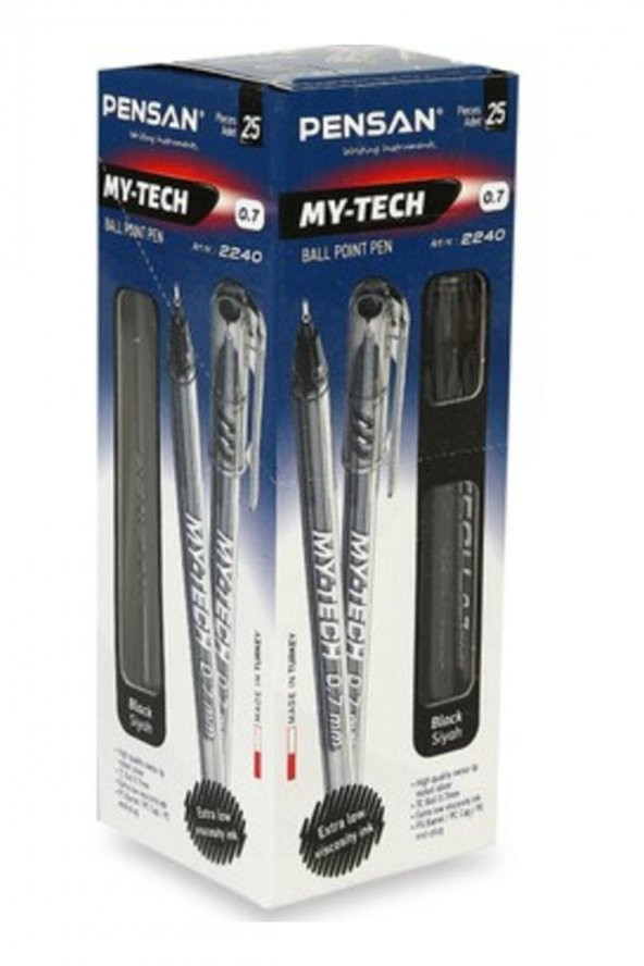 Pensan My-tech Tükenmez Kalem 25li Siyah 0,7 Mm 25 Adet ( 1 Paket 25 Adet )
