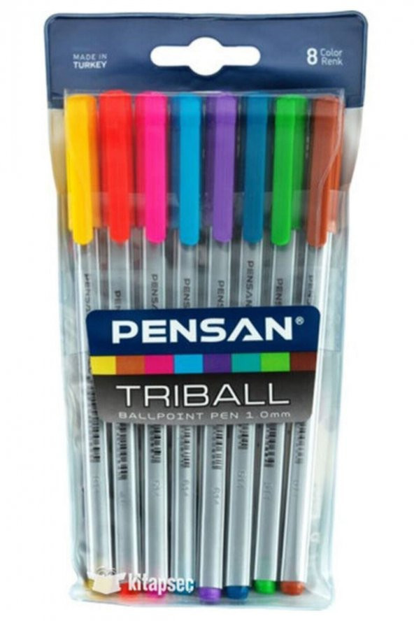 Pensan Triball 8 Renk Tükenmez Kalem Set
