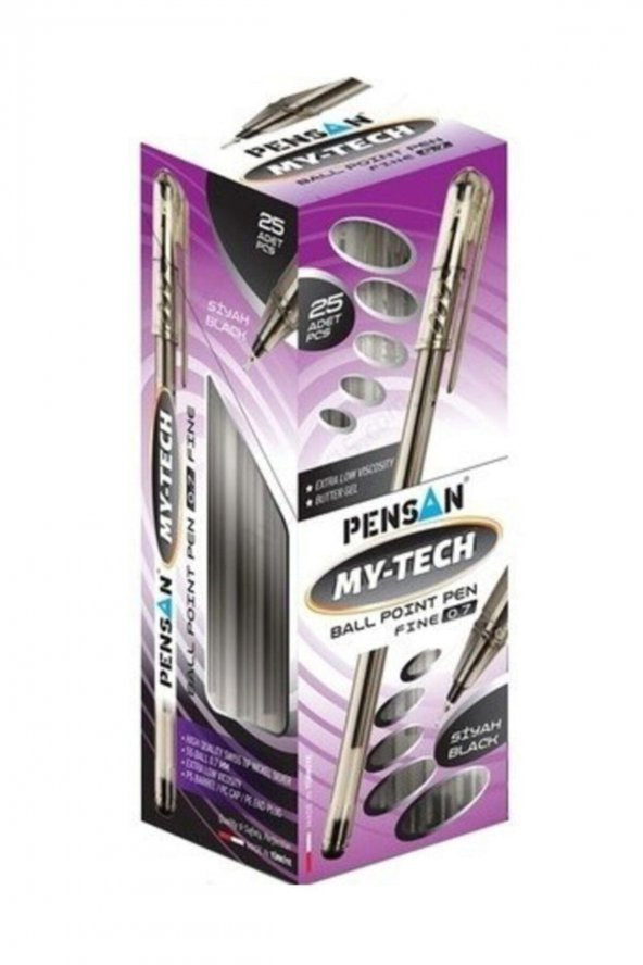 Pensan My-tech 0.7 Kalem- 25li Paket Siyah