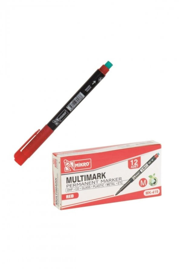 Mikro Cd Kalemi Permanent M Seri Kırmızı (12 Li Paket)