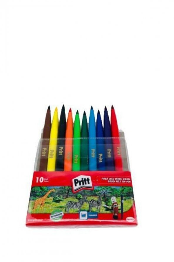 Pritt Keçeli Kalem Fırça Uçlu 10 Renk Yıkanabilir