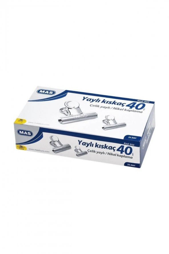 Mas Beyaz Metal Kıskaç (yaylı) 40 Mm - 2 Düzinelik