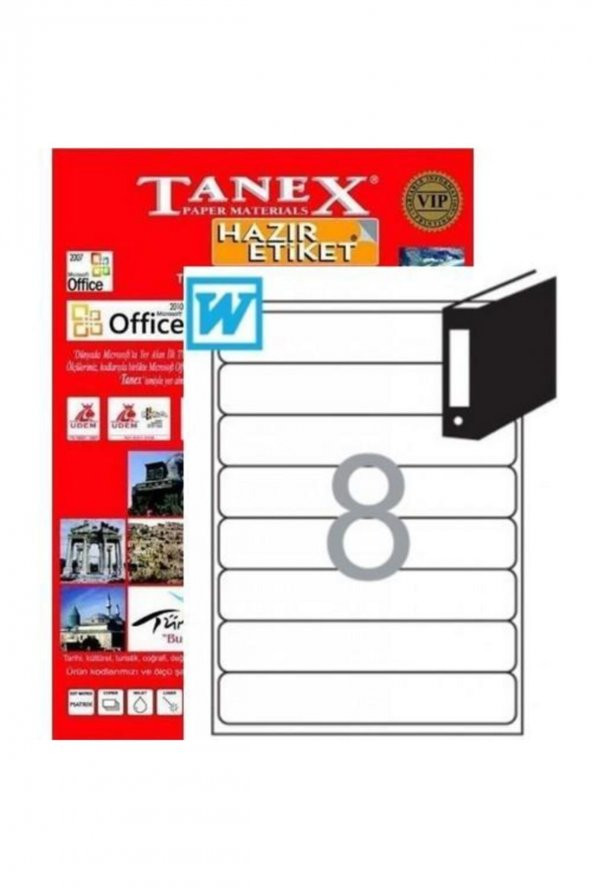 Tanex 192x34mm Lazer Etiket Tw-2108