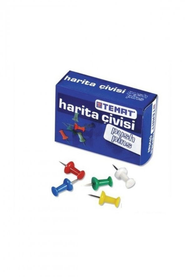 Temat Harita Çivisi Renkli