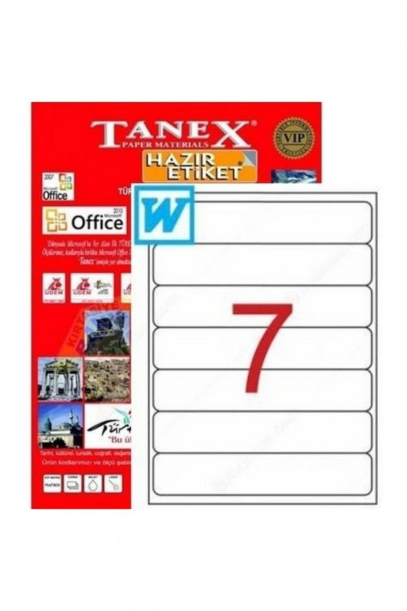 Tanex 192,5x39mm Lazer Etiket Tw-2107