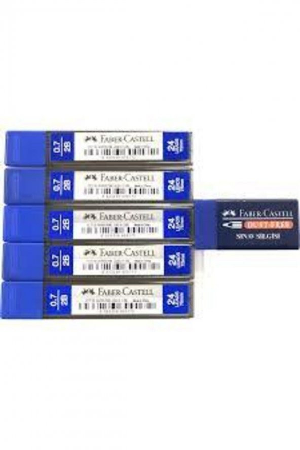 Faber Castell 5 Adet 0.7 Kalem Ucu ve 1 Adet Sınav Silgisi