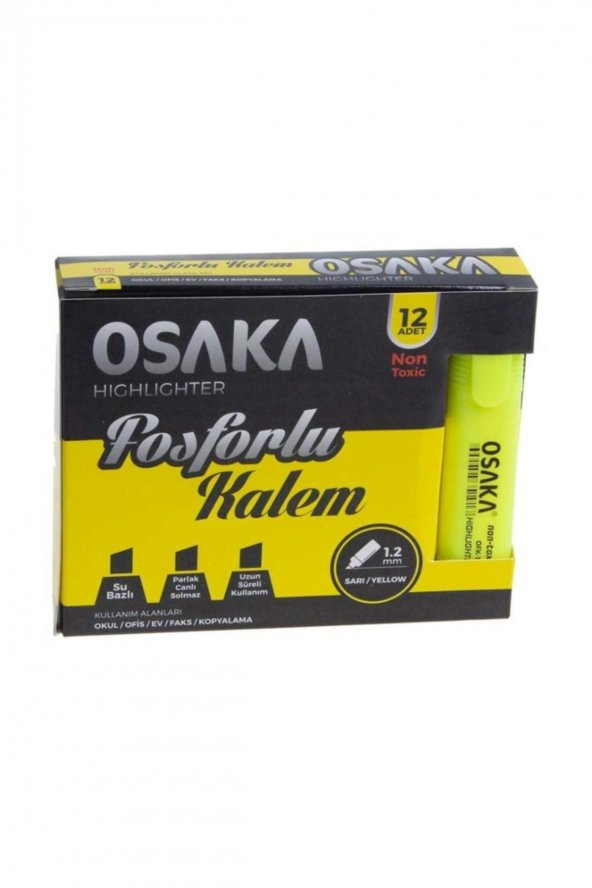 Osaka Fosforlu Kalem Sarı 12li