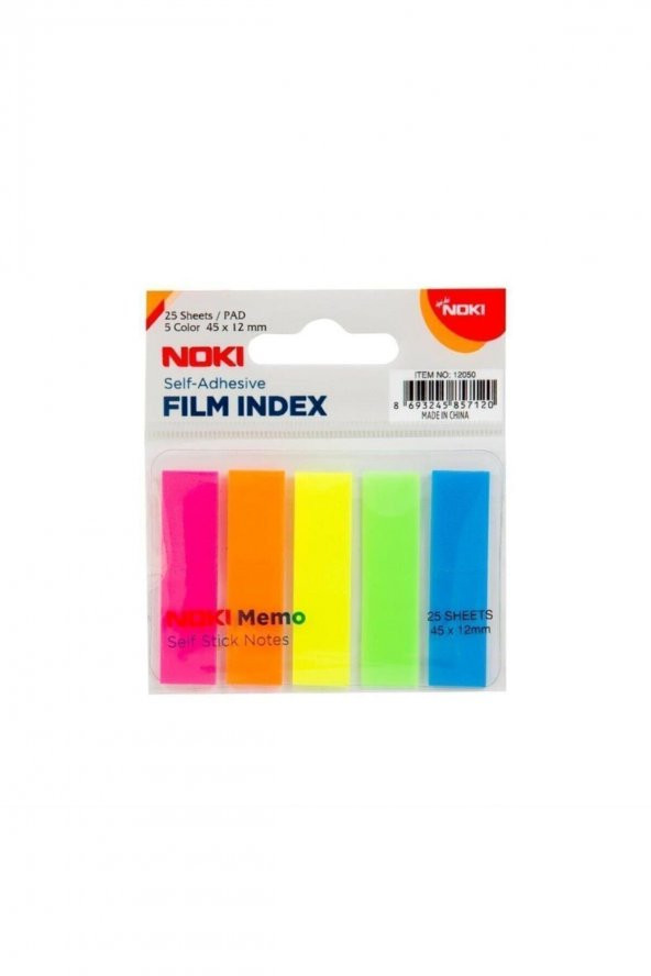 Noki Noki Memo Film Index 5 Renk 12x45mm 25 Yp. 12050 Yapışkan Notluk