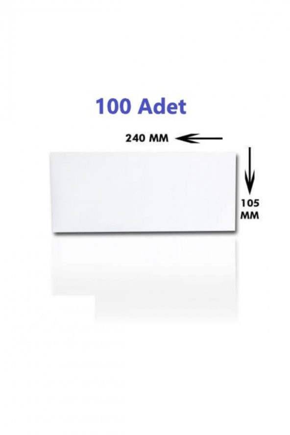 ASİL ZARF Diplomat Zarf 100 Adet 105 X 24 1.hamur - 2