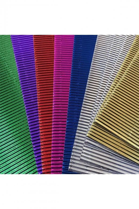 Mikro Metalik Oluklu Mukavva 23*33 7 Renk 10 Adet