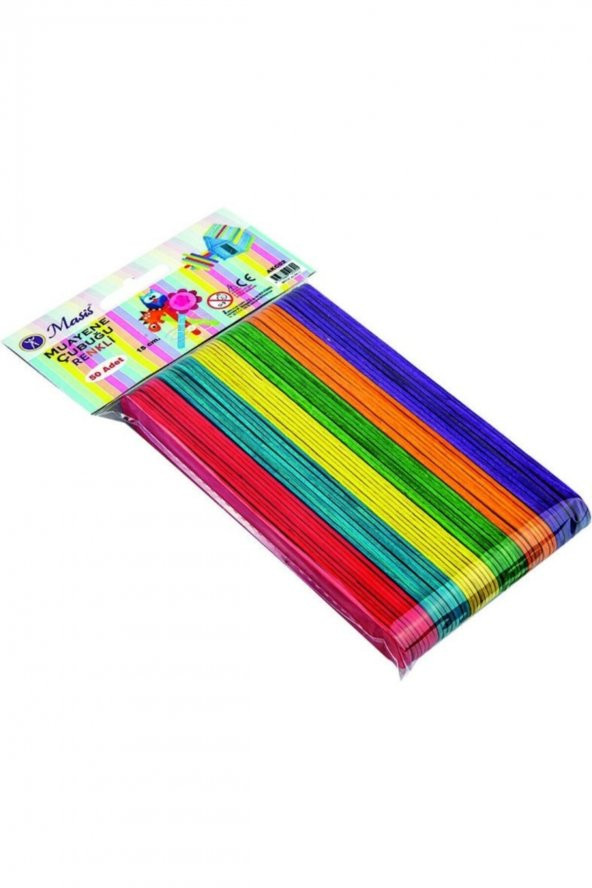 Art & Art Ahşap Dil Basma Çubuğu (abeslang) Renkli 50`li Paket (150x18 Mm) - 2