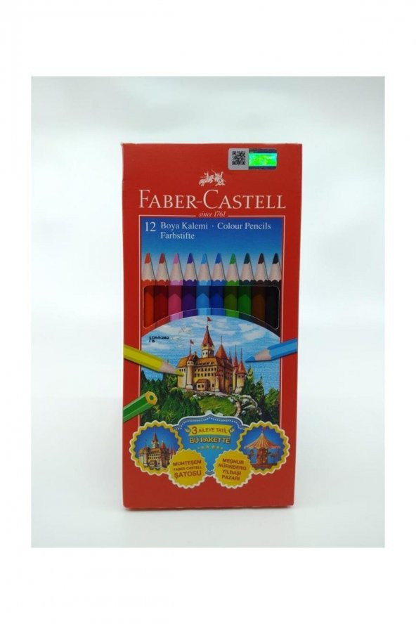 Faber Castell Karton Kutu Kuru Boya Kalemi 12 Renk