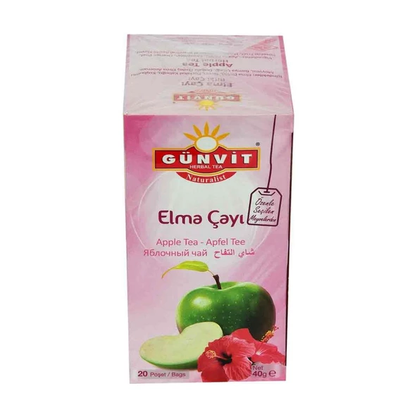 Günvit Elma Çayı Elmalı Çay 2Gr x 20 Adet Süzen Poşet Meyve Çayı - 5