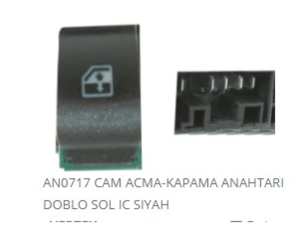 DODO CAM KALDIRMA ANAHTARI FİAT DOBLO TEKLİ SOL İÇ SIYAH