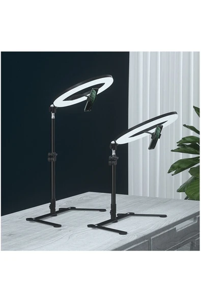 Masaüstü Ürün Çekim Standı Video ve Fotoğraf Çekimi Standı 10" Ring Light Tripod Selfie Işığı - 5