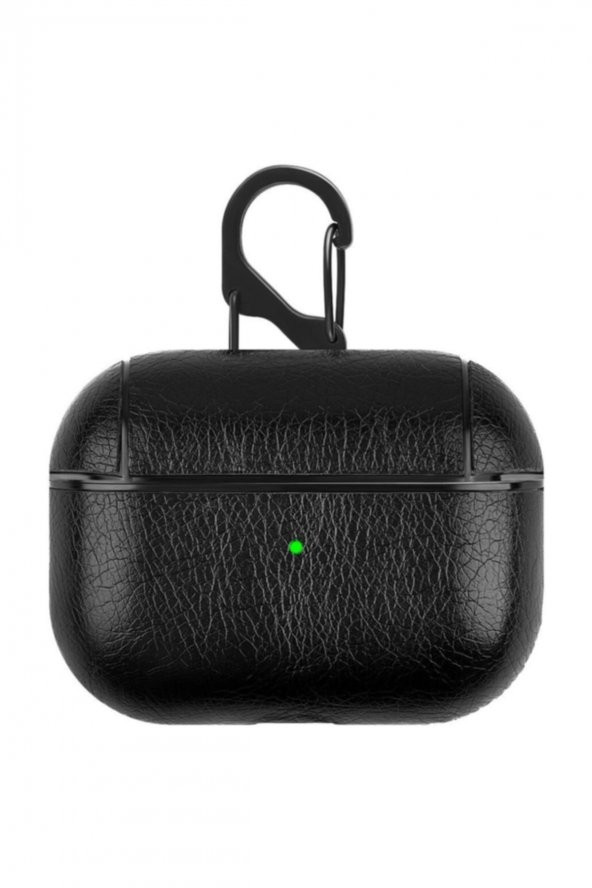Apple Airpods Pro Kulaklık Koruma Deri Kılıf Siyah - 1