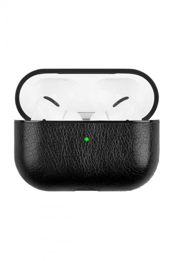 Apple Airpods Pro Kulaklık Koruma Deri Kılıf Siyah - 2