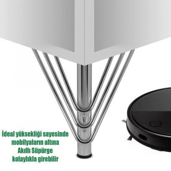 Mobilya Ayağı Telli 4 Adet 15 Cm Krom - 2