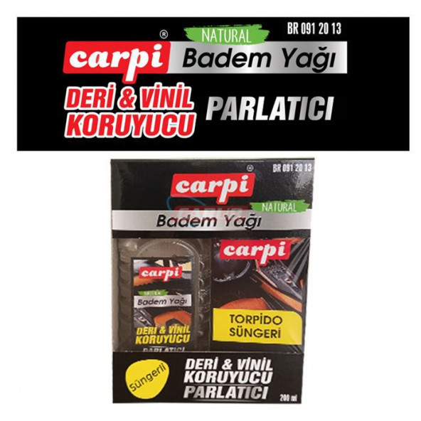 Carpi Deri Vinil Koruyucu Naturel Badem Yağı Parlatıcı Torpido Süngeri - 2