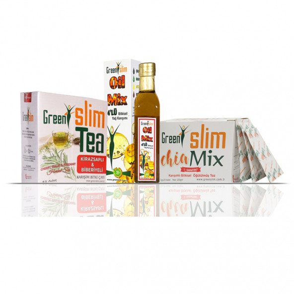 Green Slim Mix Çay-Toz-Yağ 3'lü Zayıflama2 Destek Set Chia lı Set2