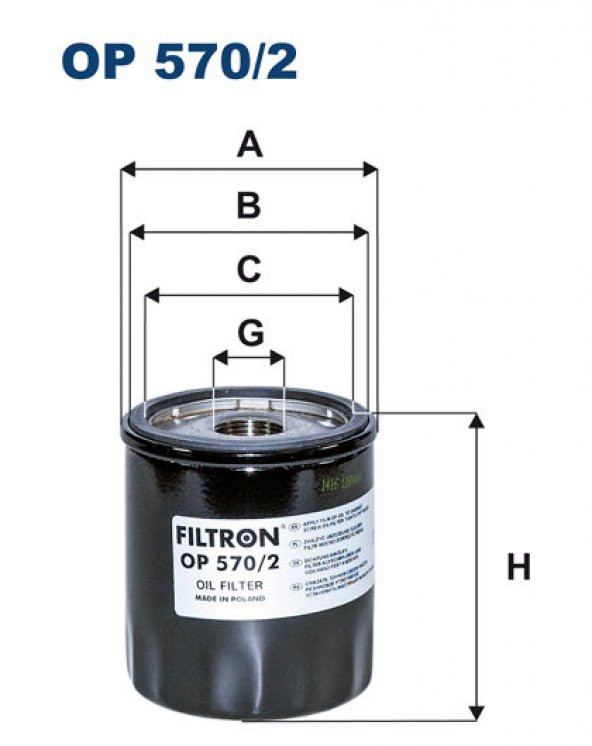 FILTRON OP570.2-YAĞ FİLTRESİ CHEVROLET CAMARO III-CORVETTE-ASTRA K-CORSA E-INSIGNIA-MOKKA