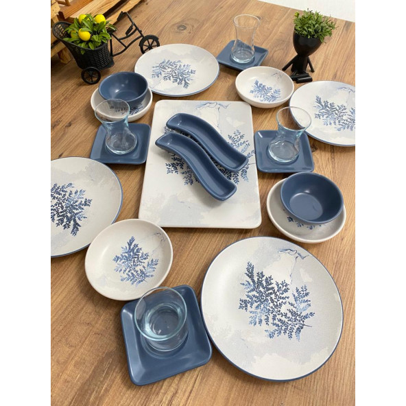Keramika Takım Kahvaltı Blue Magıc 21 Parça 4 Kişilik - 2