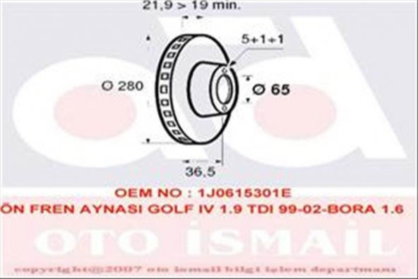 VALEO 186604-ÖN FREN AYNASI GOLF IV 97-06 BORA 98-05 OCTAVIA 99 TOLEDO II-LEON 99-06 A3 99 28