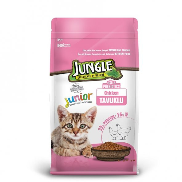 Jungle Junior Tavuklu Yavru Kedi Maması 15 KG