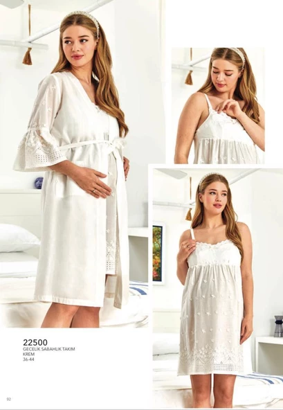 Cossy By Aqua 22500 Fistolu Hamile Lohusa Gecelik Sabahlık Takım - 4