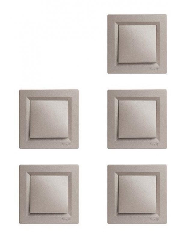 SCHNEİDER ASFORA BRONZ ANAHTAR 5Lİ PAKET (ÇERÇEVELİ)