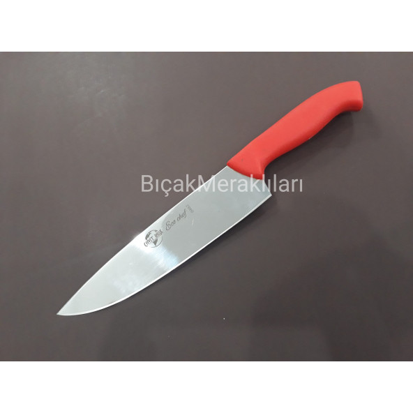 Şef Bıçağı 33cm Toplam Uzunluk Kırmızı Plastik Sap