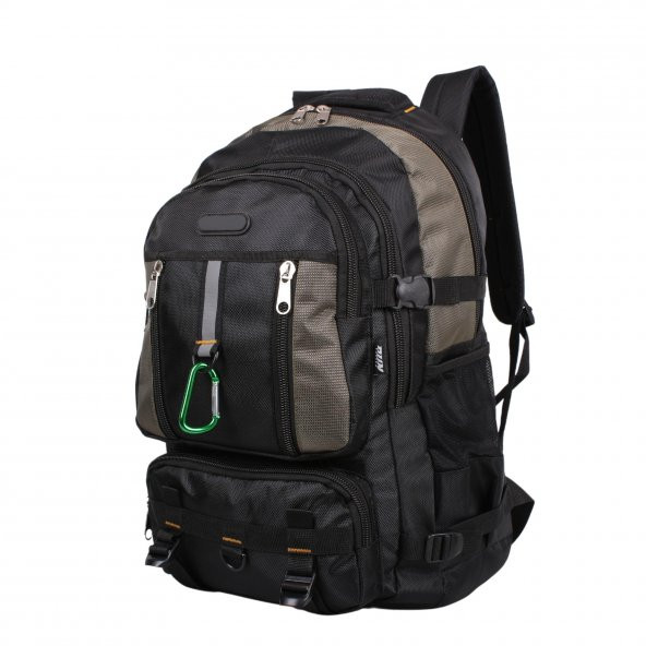 Bagacar IZDAG Kahve Siyah Seyahat Sırt Çantası 60 LT 17" Laptop Bölmeli - 2