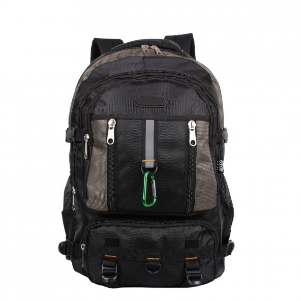 Bagacar IZDAG Kahve Siyah Seyahat Sırt Çantası 60 LT 17" Laptop Bölmeli - 3