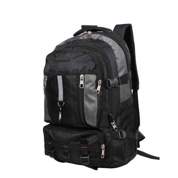 Bagacar IZDAG Siyah Gri Seyahat Sırt Çantası 60 LT 17" Laptop Bölmeli - 2