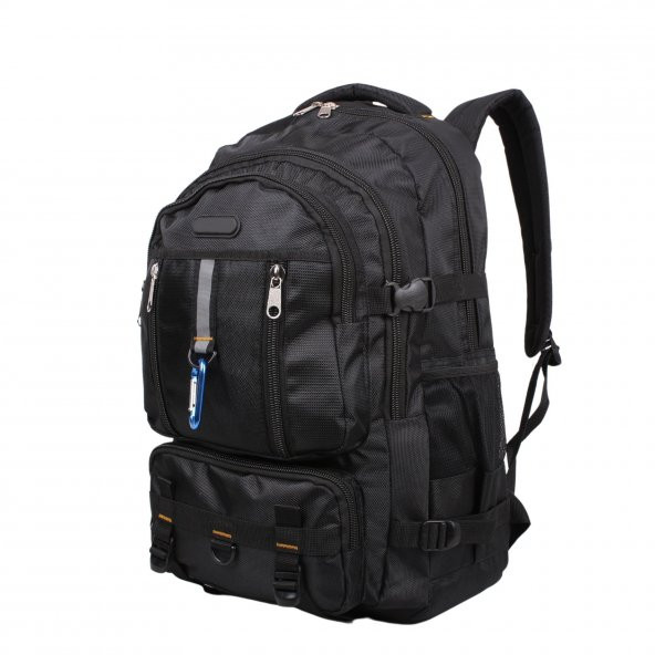 Bagacar IZDAG Siyah Siyah Seyahat Sırt Çantası 60 LT 17" Laptop Bölmeli - 3