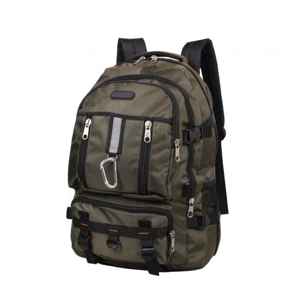Bagacar IZDAG Haki Seyahat Sırt Çantası 60 LT 17" Laptop Bölmeli - 2